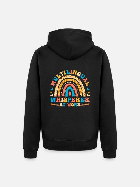 Englischlehrer Englischlerner ELL-Lehrer - Unisex Premium Bio Zip Hoodie - Schwarz