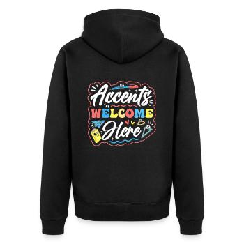 Englischlehrer Englischlerner ELL-Lehrer - Unisex Premium Bio Zip Hoodie - Schwarz - Hinten - Nico (187cm)