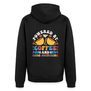 Englischlehrer Englischlerner ELL-Lehrer - Unisex Premium Bio Zip Hoodie - Schwarz - Hinten - Nico (187cm)