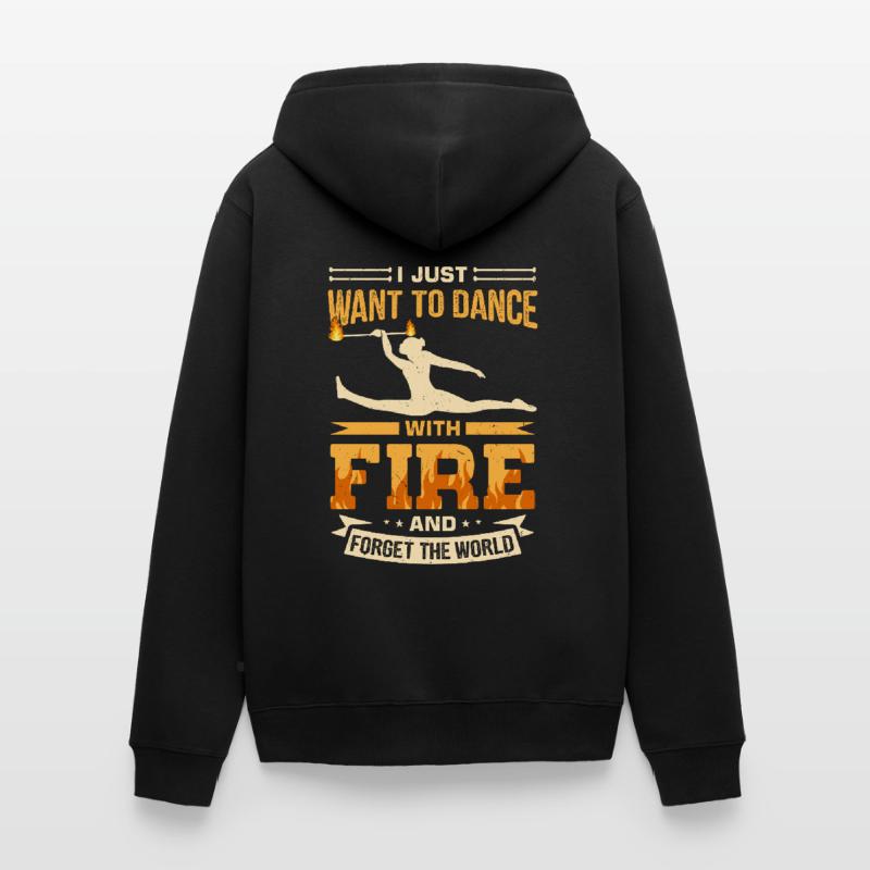 Fire Baton Fire Dance Fire Dancer Fire Dancer Unisex Premium Organic Zip Hoodie