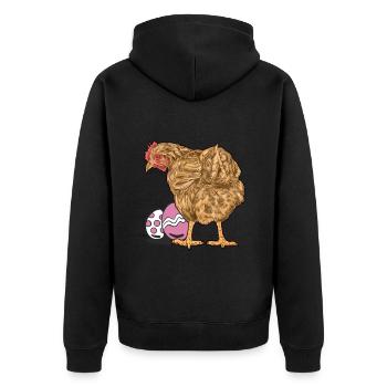 Chicken, Poultry, Poultry, Eggs, Egg, Easter, Easter Egg - Unisex Premium Organic Zip Hoodie - black - Back - Nico (187cm)