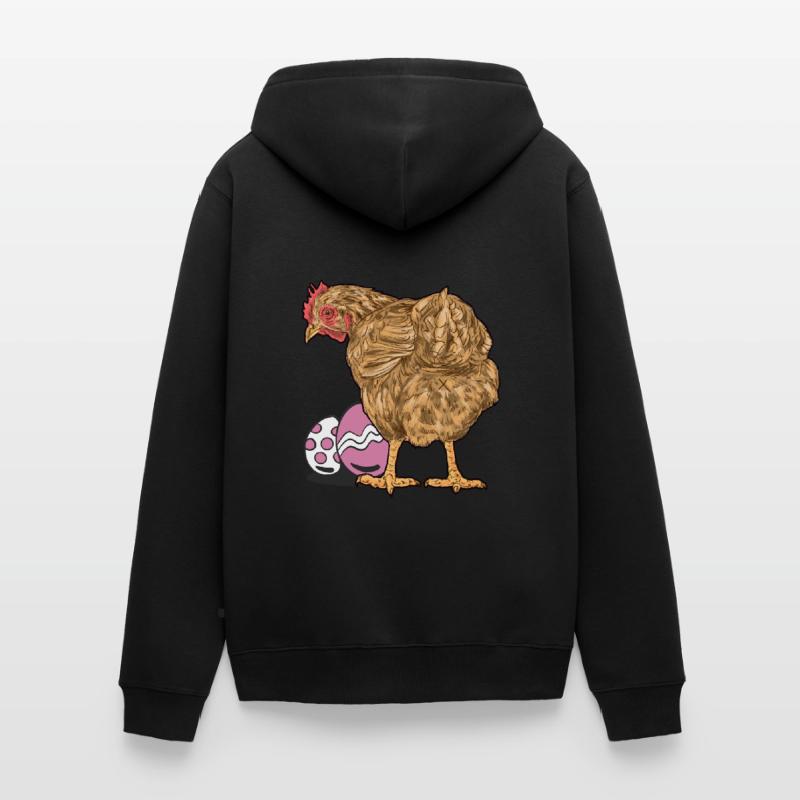 Chicken, Poultry, Poultry, Eggs, Egg, Easter, Easter Egg Unisex Premium Organic Zip Hoodie