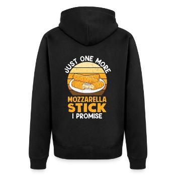 Mozzarella Sticks Käse - Unisex Premium Bio Zip Hoodie - Schwarz - Hinten - Nico (187cm)
