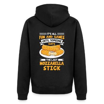 Bâtonnets de mozzarella au fromage - Veste à capuche bio Premium Unisexe - noir - Dos - Nico (187cm)