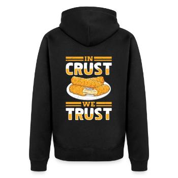 Mozzarella Sticks Käse - Unisex Premium Bio Zip Hoodie - Schwarz - Hinten - Nico (187cm)