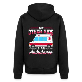 Ambulance infirmière - Veste à capuche bio Premium Unisexe - noir - Dos - Nico (187cm)