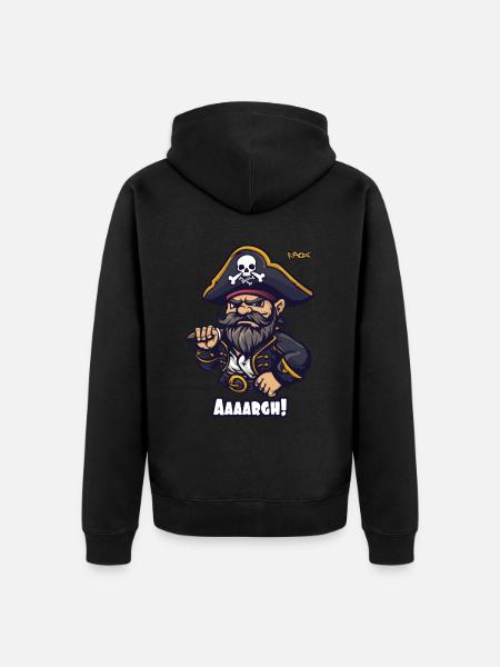 Aargh! Captain Pirate - Unisex Premium Organic Zip Hoodie - black