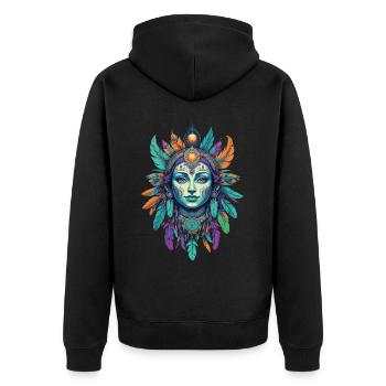 amérindien Mardi Gras Mandala - Veste à capuche bio Premium Unisexe - noir - Dos - Nico (187cm)