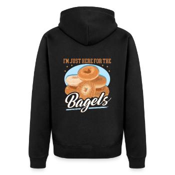Amateur de bagel | Pain au four Beigel cadeau - Veste à capuche bio Premium Unisexe - noir - Dos - Nico (187cm)