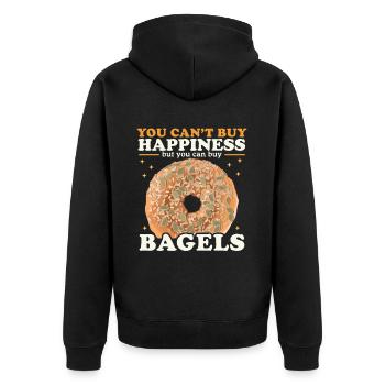 Bagel Lover | Beigel Bagel Bread Gift - Unisex Premium Organic Zip Hoodie - black - Back - Nico (187cm)