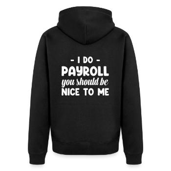 Salaire et traitement Je fais de la paie - Veste à capuche bio Premium Unisexe - noir - Dos - Nico (187cm)