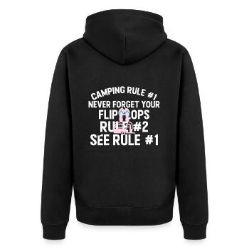 Camping Flip Flops Camper Natur Outdoor - Unisex Premium Bio Zip Hoodie - Schwarz - Hinten - Nico (187cm)