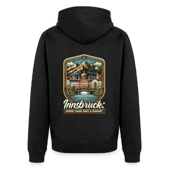 Innsbruck Autriche Voyage Vacances Autrichien - Veste à capuche bio Premium Unisexe - noir - Dos - Nico (187cm)