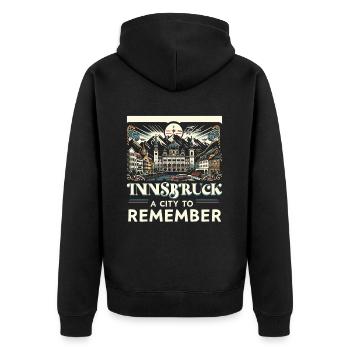 Innsbruck Autriche Voyage Vacances Autrichien - Veste à capuche bio Premium Unisexe - noir - Dos - Nico (187cm)