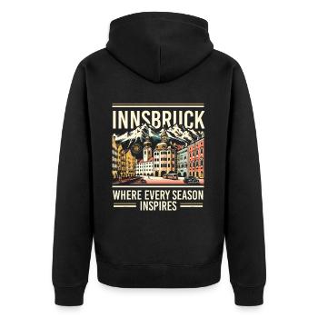 Innsbruck Autriche Voyage Vacances Autrichien - Veste à capuche bio Premium Unisexe - noir - Dos - Nico (187cm)