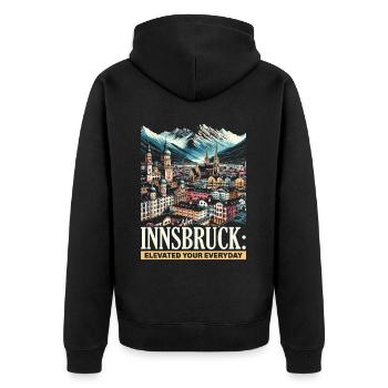Innsbruck Autriche Voyage Vacances Autrichien - Veste à capuche bio Premium Unisexe - noir - Dos - Nico (187cm)