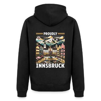 Innsbruck Autriche Voyage Vacances Autrichien - Veste à capuche bio Premium Unisexe - noir - Dos - Nico (187cm)