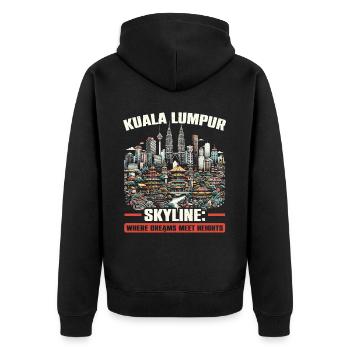 Kuala Lumpur Malaysia Reisen Urlaub Malaysisch - Unisex Premium Bio Zip Hoodie - Schwarz - Hinten - Nico (187cm)