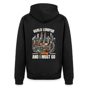 Kuala Lumpur Malaysia Reisen Urlaub Malaysisch - Unisex Premium Bio Zip Hoodie - Schwarz - Hinten - Nico (187cm)