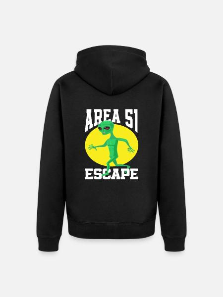 Alien Flying Saucer Alien Gift - Unisex Premium Organic Zip Hoodie - black