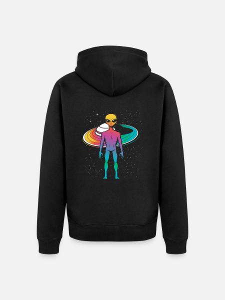 Alien Outer Space Gift - Unisex Premium Organic Zip Hoodie - black