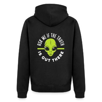 Truth Alien Aliens Aliens - Unisex Premium Organic Zip Hoodie - black - Back - Nico (187cm)