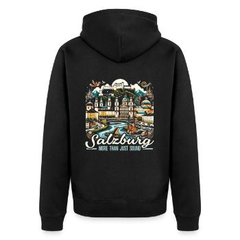 Salzburg Österreich Reisen Urlaubsland Österreich - Unisex Premium Bio Zip Hoodie - Schwarz - Hinten - Nico (187cm)