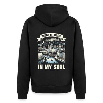 Salzburg Österreich Reisen Urlaubsland Österreich - Unisex Premium Bio Zip Hoodie - Schwarz - Hinten - Nico (187cm)