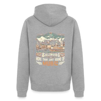 Salzburg Österreich Reisen Urlaubsland Österreich - Unisex Premium Bio Zip Hoodie - Grau meliert - Hinten - Nico (187cm)
