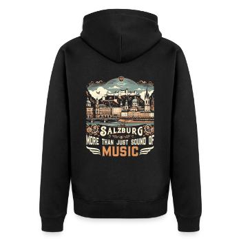 Salzburg Österreich Reisen Urlaubsland Österreich - Unisex Premium Bio Zip Hoodie - Schwarz - Hinten - Nico (187cm)