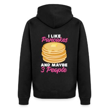 Amoureux des crêpes Les enfants J’aime les crêpes - Veste à capuche bio Premium Unisexe - noir - Dos - Nico (187cm)