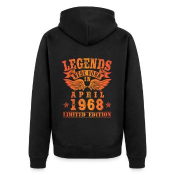 Legends sont nés en Avril 1968 Anniversaire - Veste à capuche bio Premium Unisexe - noir - Dos - Nico (187cm)