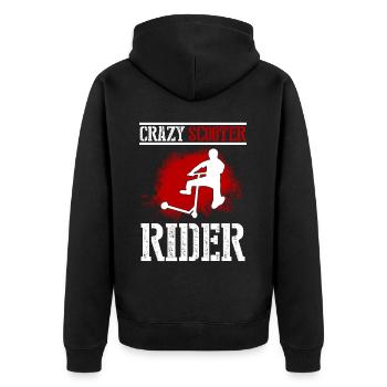 Kick Scooter Stunt Scooter Kick Skater Scooter - Unisex Premium Bio Zip Hoodie - Schwarz - Hinten - Nico (187cm)