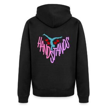 Gymnast Handstands Handstand Gymnastics - Unisex Premium Bio Zip Hoodie - Schwarz - Hinten - Nico (187cm)