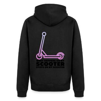 Scooter Rider Kick Skater Scooter Kick Scooter - Unisex Premium Bio Zip Hoodie - Schwarz - Hinten - Nico (187cm)