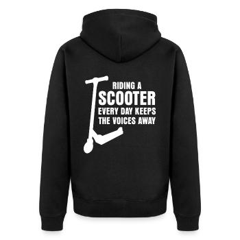 Stunt Scooter Kick Scooter Rider - Unisex Premium Bio Zip Hoodie - Schwarz - Hinten - Nico (187cm)