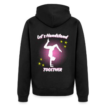 Handstands Gymnast Handstand - Unisex Premium Bio Zip Hoodie - Schwarz - Hinten - Nico (187cm)