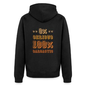 Schwarzer Humor Lustig I Dont Care - Unisex Premium Bio Zip Hoodie - Schwarz - Hinten - Nico (187cm)