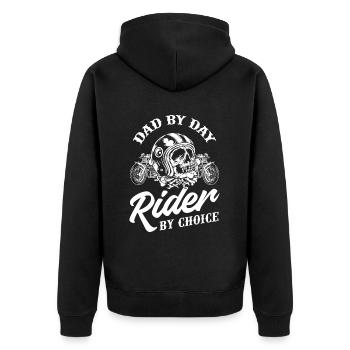 Motorrad Biker Motorbike Motorcycle Dad - Unisex Premium Organic Zip Hoodie - black - Back - Nico (187cm)