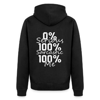 Humour noir Drôle Je m’en fous - Veste à capuche bio Premium Unisexe - noir - Dos - Nico (187cm)