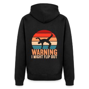 Capoeira Capoeirista - Unisex Premium Bio Zip Hoodie - Schwarz - Hinten - Nico (187cm)