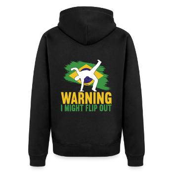 Capoeira Capoeirista - Unisex Premium Organic Zip Hoodie - black - Back - Nico (187cm)