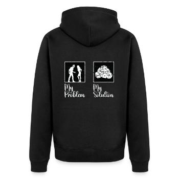 Bunco Player My Problem My Solution Pictogram Mom - Unisex Premium Organic Zip Hoodie - black - Back - Nico (187cm)
