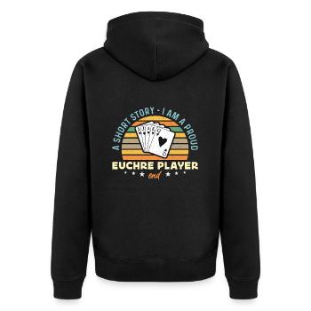 Euchre Player Une petite histoire Je suis un Euchre Lover - Veste à capuche bio Premium Unisexe - noir - Dos - Nico (187cm)