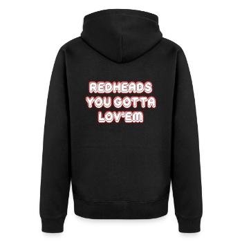 Irish Redhead You Must Love Her St. - Unisex Premium Organic Zip Hoodie - black - Back - Nico (187cm)