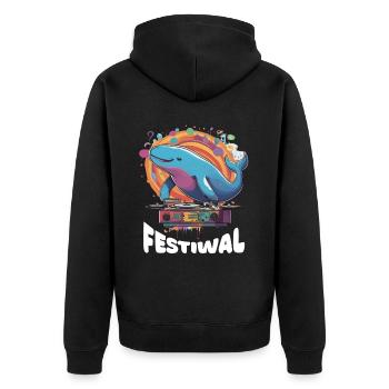 Festiwal Whale Party Festival EDM Music - Unisex Premium Organic Zip Hoodie - black - Back - Nico (187cm)