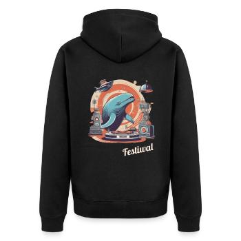 Festiwal Whale Party Festival EDM Music - Unisex Premium Organic Zip Hoodie - black - Back - Nico (187cm)