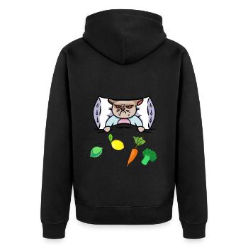 Chat Grippe Lit Vitamines Santé Malade - Veste à capuche bio Premium Unisexe - noir - Dos - Nico (187cm)