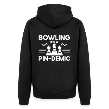 Bowling : C’est une aiguille de bowling pour femmes - Veste à capuche bio Premium Unisexe - noir - Dos - Nico (187cm)