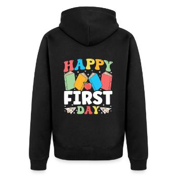 Englischlehrer Englischlerner ELL-Lehrer - Unisex Premium Bio Zip Hoodie - Schwarz - Hinten - Nico (187cm)